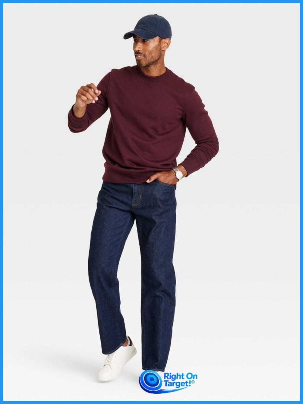 Medium - Mens Pullover Sweatshirt - Goodfellow Co - Pomegranate Red - Picture 4 of 7
